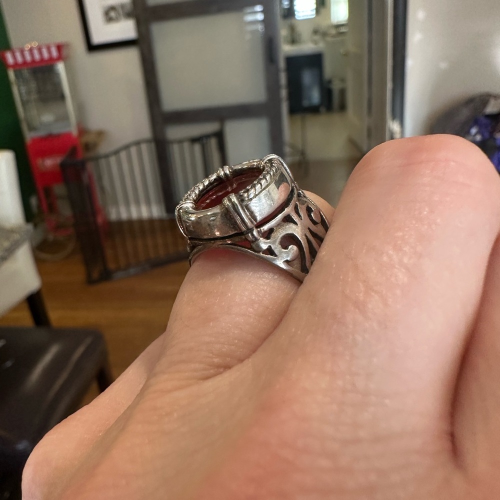 Silpada Silver And Red Statement Ring - image 2